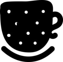 Black cup with white dots, icon illustration, vector on white background