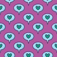 Blue love bubble,seamless pattern on purple background. vector