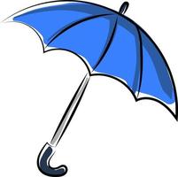 Blue umbrella, illustration, vector on white background.