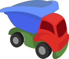 Baby truck toy, illustration, vector on white background