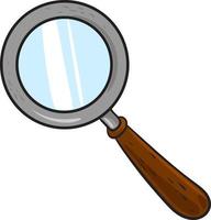 Wooden magnifier, illustration, vector on white background