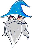 Angry wizard, illustration, vector on white background
