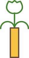 Bromeliad plant in pot, illustration, on a white background. vector