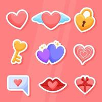 Heart Sticker Set Template vector