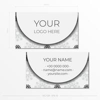 Business card template with snowflakes vector