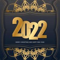 Happy new year 2020 with gold numbers on a dark blue background vector