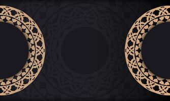 Baner in black with a luxurious brown pattern and space for logo or text vector