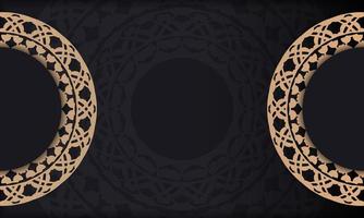 Baner in black with a luxurious brown pattern and space for logo or text vector