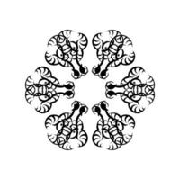 A black and white design with four different designs vector
