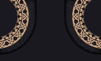 Baner in black with a luxurious brown pattern and space for your logo or text vector