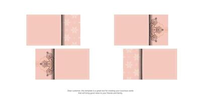 Four pink squares with a floral design vector