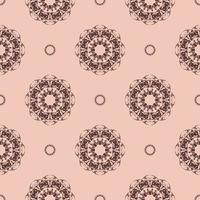 Pink vintage seamless texture with ornament. Design element. Decorative background. Exquisite floral wallpaper decor. Traditional decor on a pink background. vector