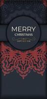 A christmas card with a red and black background vector