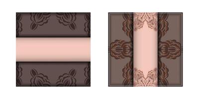 Two brown and pink banners with floral designs vector
