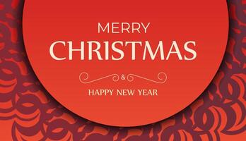 Brochure Template Merry Christmas Red Color Abstract Burgundy Pattern vector