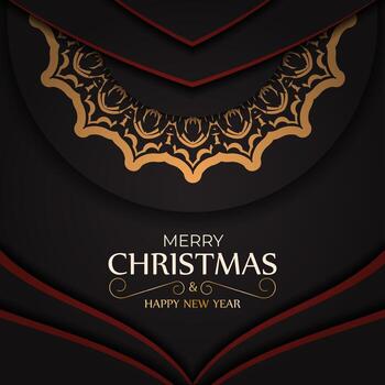 Template Greeting card Merry Christmas and Happy New Year white color with winter pattern. vector