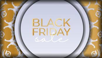 Advertising for Black Friday in beige color with luxurious ornaments vector