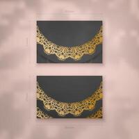 Presentable business card in black with luxurious gold pattern for your personality. vector