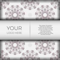 A business card with a floral pattern vector