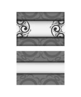 Greeting card in white with black greek pattern vector