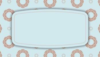 Baner in aquamarine color with abstract coral pattern and place for logo or text vector