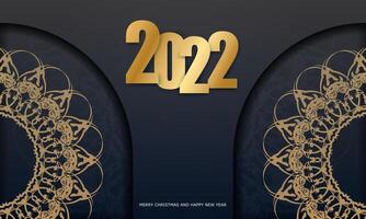 Golden 2020 new year greeting card with ornate design vector