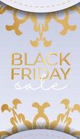 Festive Advertising Black Friday in beige color with abstract pattern vector