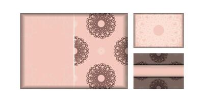A set of four envelopes with brown and pink patterns vector