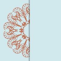 Print-ready aquamarine card with abstract coral pattern. vector