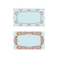 Vintage coral pattern aquamarine business card for your personality. vector
