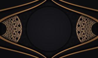 Baner in black with a luxurious brown pattern and a place for your logo vector