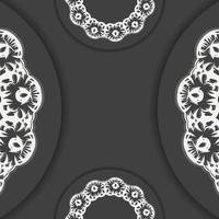 Brochure in black with abstract white ornamentation prepared for typography. vector
