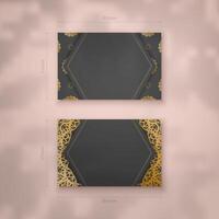 Presentable business card in black with vintage gold ornaments for your business. vector