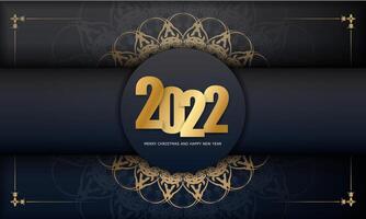 Happy new year 2020 with gold numbers and ornate design vector