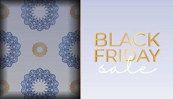 Poster for black friday beige color with luxury ornament vector