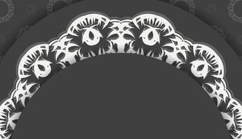 Baner in black with Greek white pattern and space for your logo vector