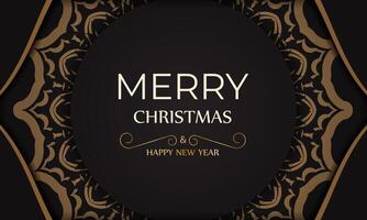 Banner template Happy New Year and Merry Christmas white color with winter ornament. vector