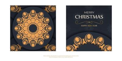 Christmas card design with golden ornament vector