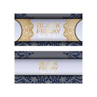 banner viernes negro beige con adorno griego vector