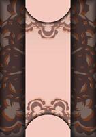 A brown and pink background with a frame vector