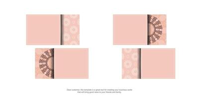 The postcard is pink with a luxurious pattern and is prepared for typography. vector