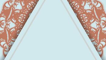 Background in aquamarine color with vintage coral ornament for design under your text vector