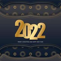 Happy new year 2020 with gold numbers on a dark blue background vector