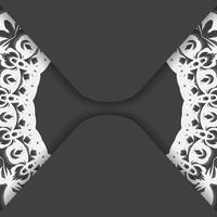 Black color flyer with vintage white pattern for your congratulations. vector