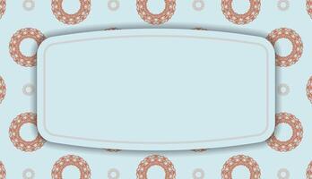 Baner in aquamarine color with a luxurious coral pattern and place for your text vector