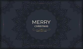 Merry christmas banner template with vintage ornaments. vector