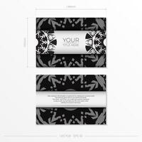 Business card template with black and white design vector
