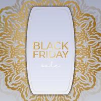 Beige black friday sale poster with vintage ornament vector