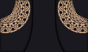 Baner in black with a luxurious brown pattern and space for your logo or text vector