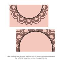 Congratulatory Brochure in pink color with a vintage pattern for your congratulations. vector